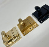 UNLACQUERED Cabinet Kitchen Door Latch | Cupboard Turn Latch Catch Knob | Shaker Style | Polished Brass | Aged Brass | Cast Iron